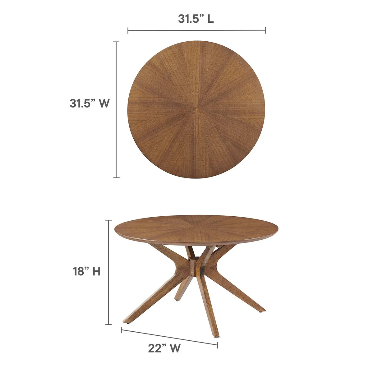 Crossroads Round Wood Coffee Table by Modway by HouseOfZazla