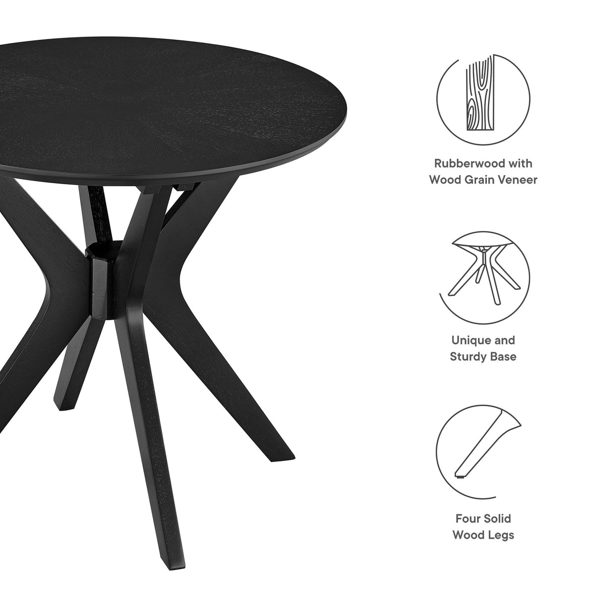 Crossroads 24" Round Wood Side Table by Modway, photo 2 of 26