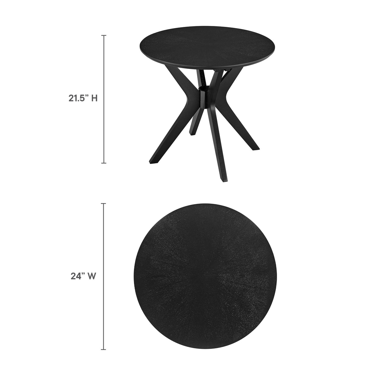 Crossroads 24" Round Wood Side Table by Modway, photo 3 of 26