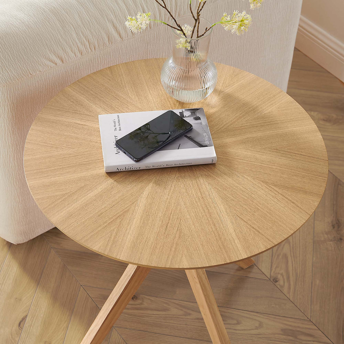 Crossroads 24" Round Wood Side Table by Modway, photo 17 of 26