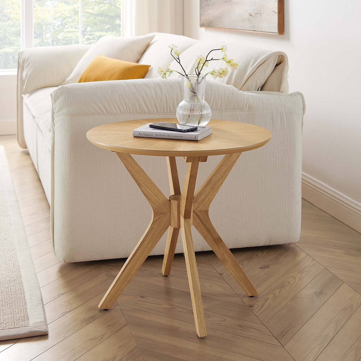 Crossroads 24" Round Wood Side Table by Modway, photo 16 of 26