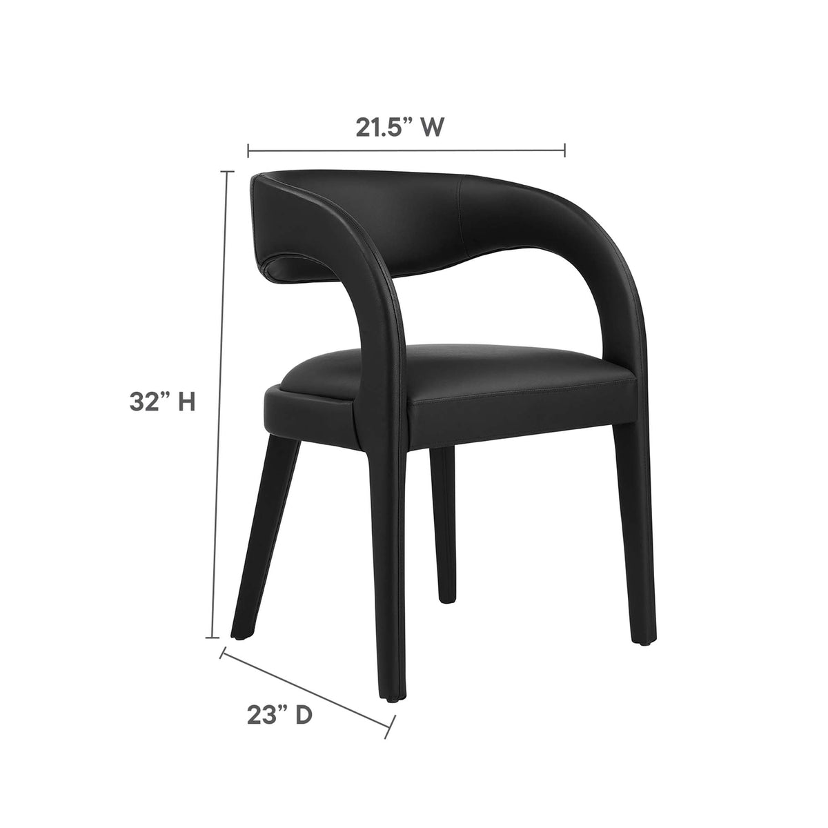 Pinnacle Vegan Leather Dining Chair Set of 2 by Modway, photo 3 of 20