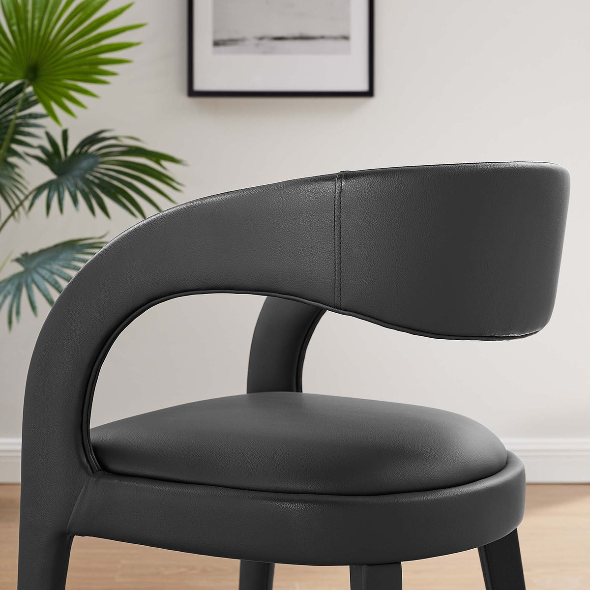 Pinnacle Vegan Leather Dining Chair Set of 2 by Modway, photo 10 of 20