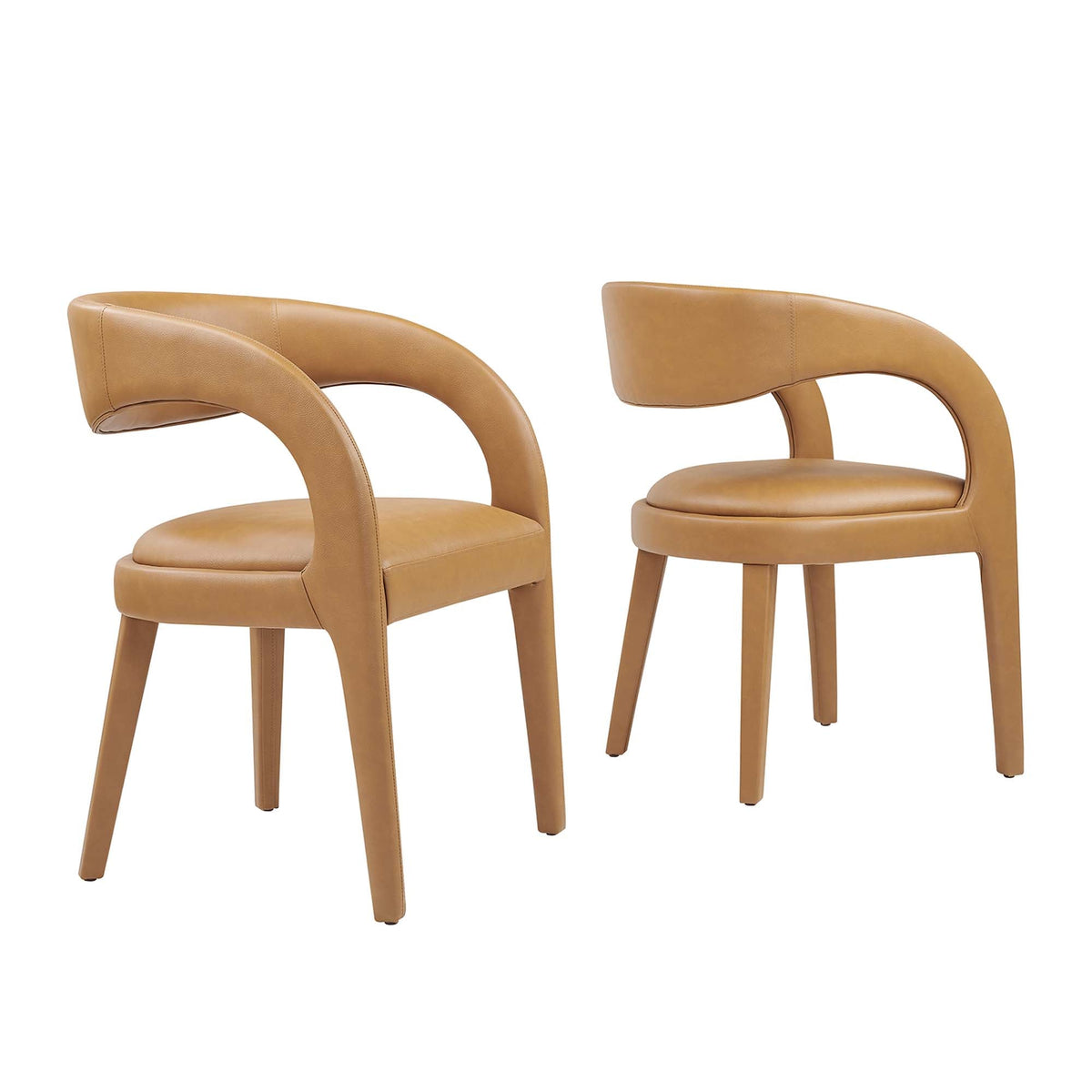 Pinnacle Vegan Leather Dining Chair Set of 2 by Modway, photo 11 of 20
