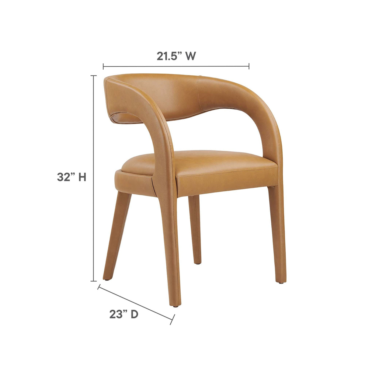 Pinnacle Vegan Leather Dining Chair Set of 2 by Modway, photo 13 of 20