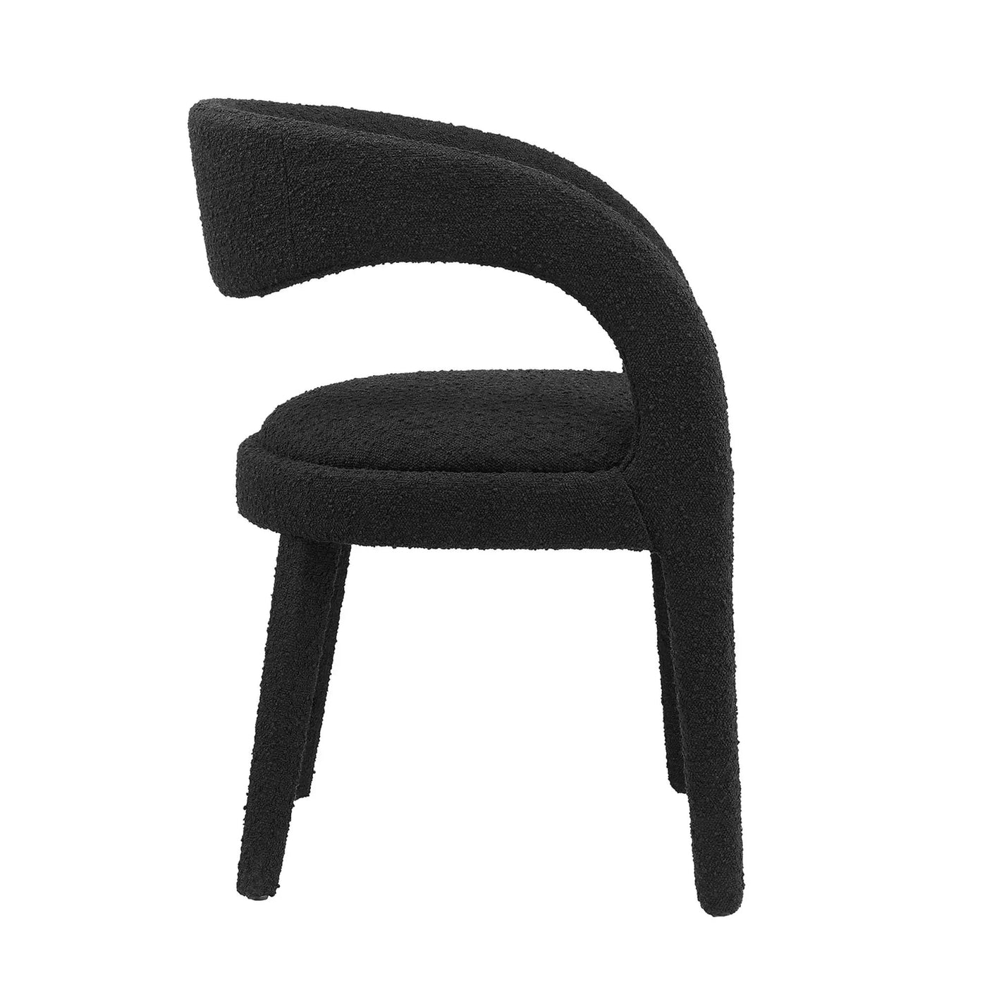 Pinnacle Boucle Upholstered Dining Chair Set of 2 by HouseOfZazla