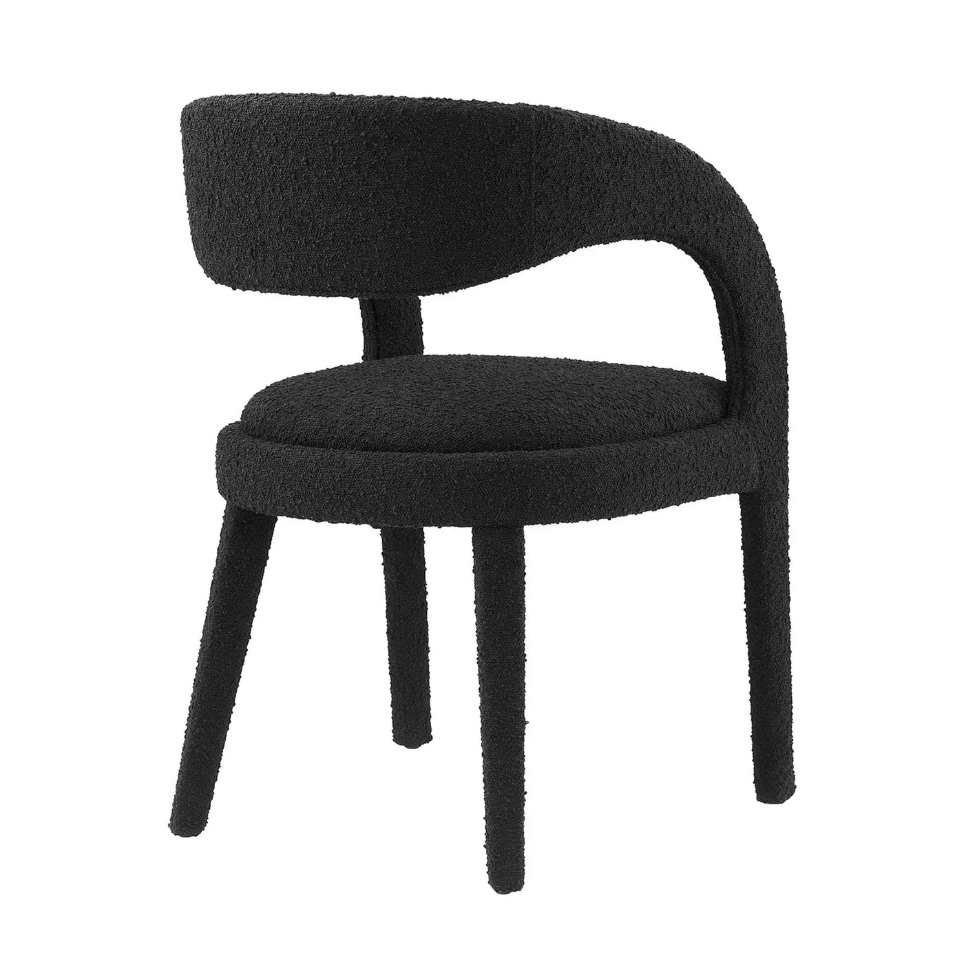 Pinnacle Boucle Upholstered Dining Chair Set of 2 by HouseOfZazla