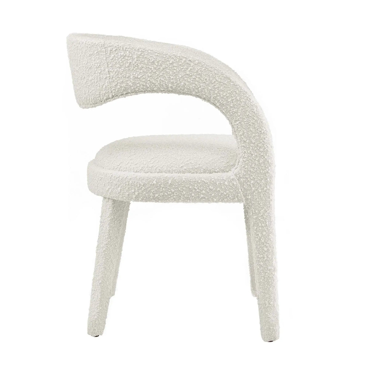 Pinnacle Boucle Upholstered Dining Chair Set of 2 by HouseOfZazla