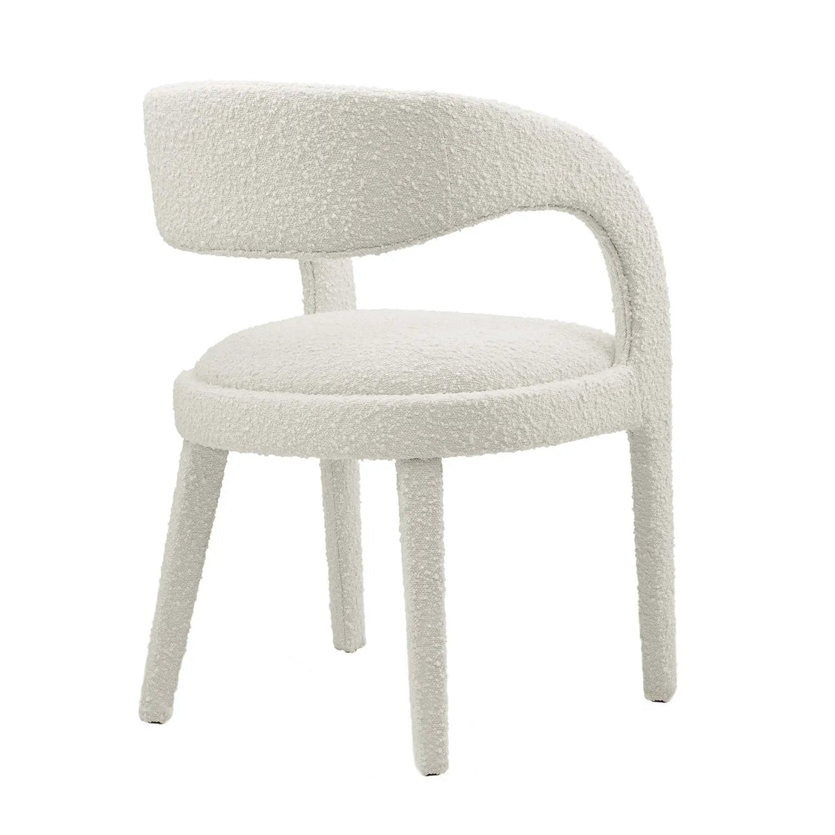 Pinnacle Boucle Upholstered Dining Chair Set of 2 by HouseOfZazla