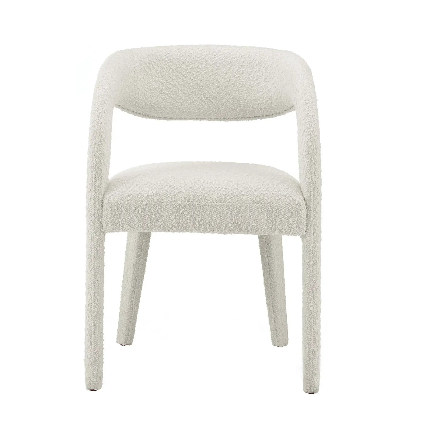 Pinnacle Boucle Upholstered Dining Chair Set of 2 by HouseOfZazla