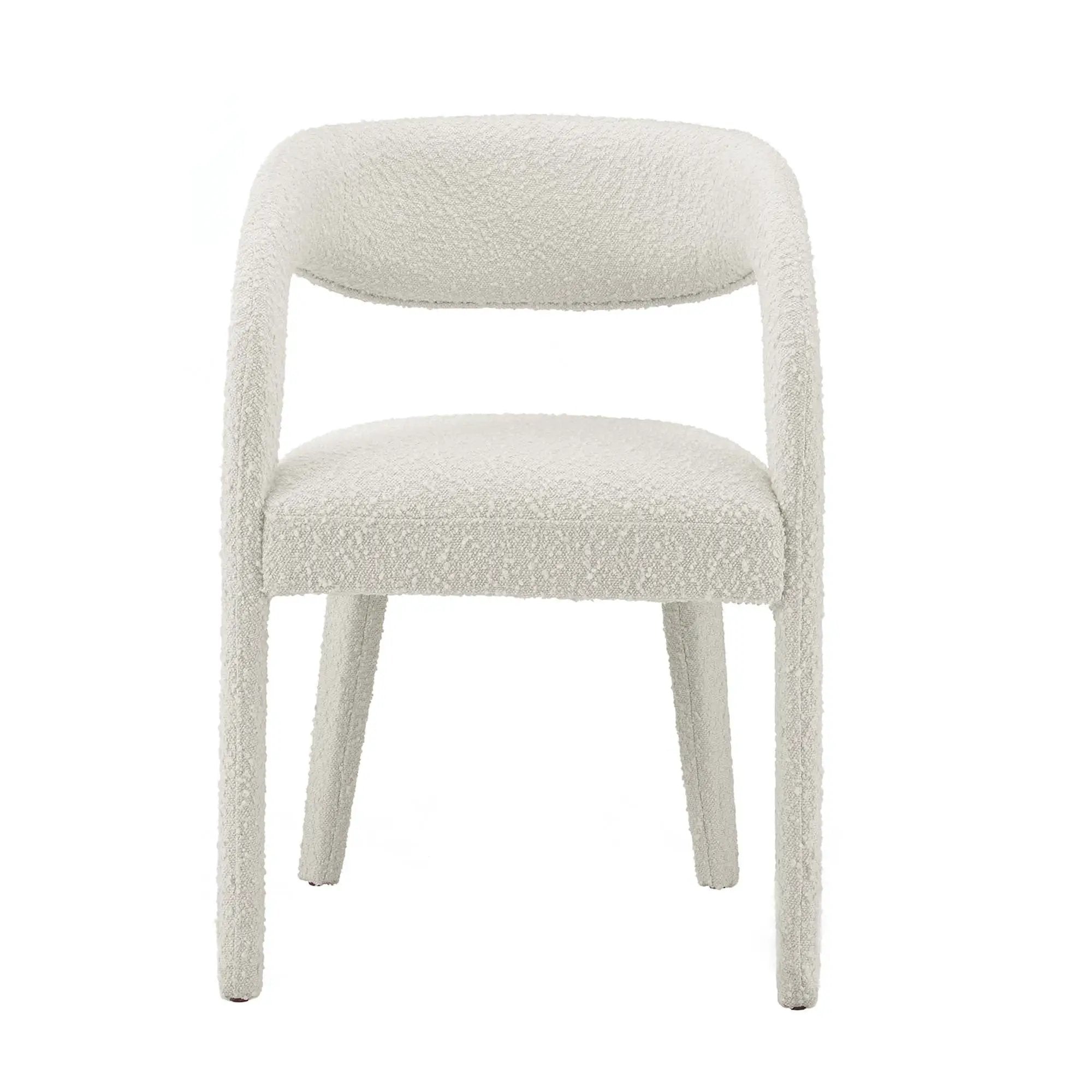 Pinnacle Boucle Upholstered Dining Chair Set of 2 by HouseOfZazla