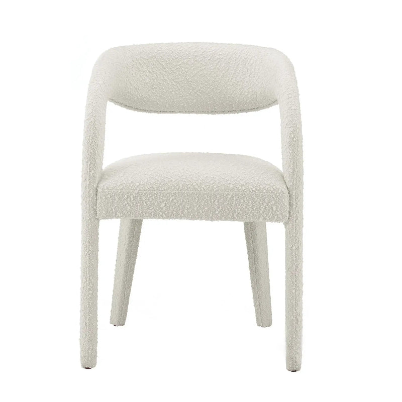 Pinnacle Boucle Upholstered Dining Chair Set of 2 by HouseOfZazla
