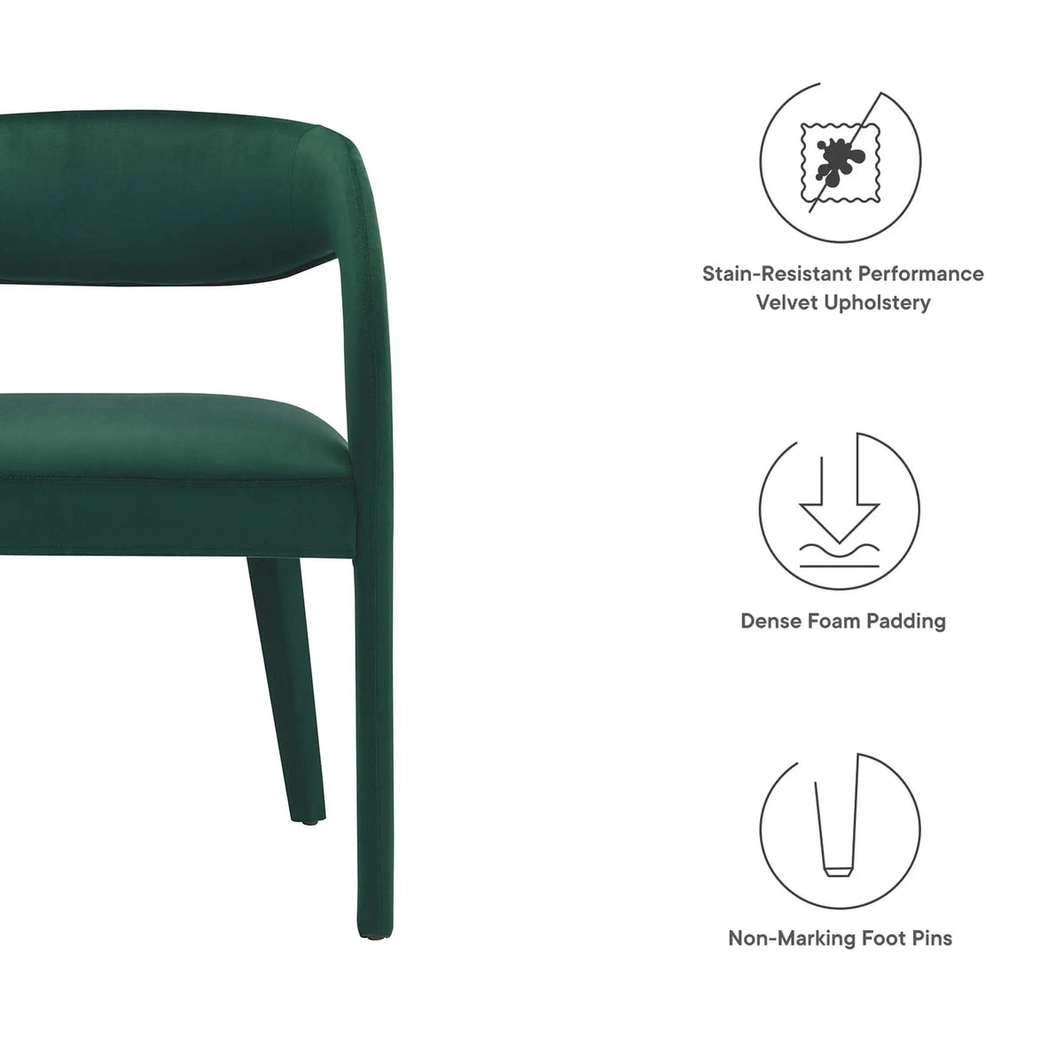 Pinnacle Performance Velvet Dining Chair Set of Two by Modway by HouseOfZazla