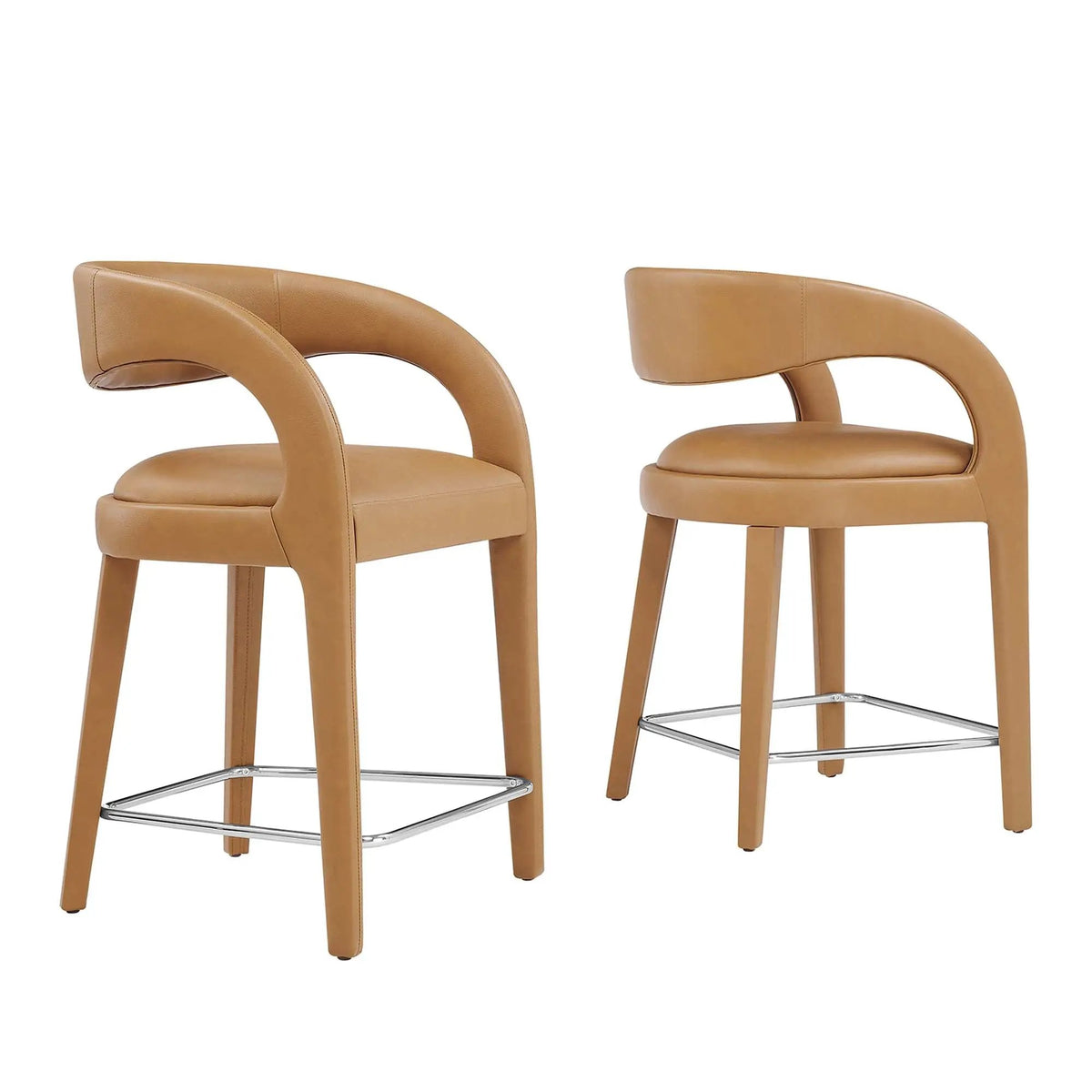 Pinnacle Vegan Leather Counter Stool Set of 2 by Modway by HouseOfZazla