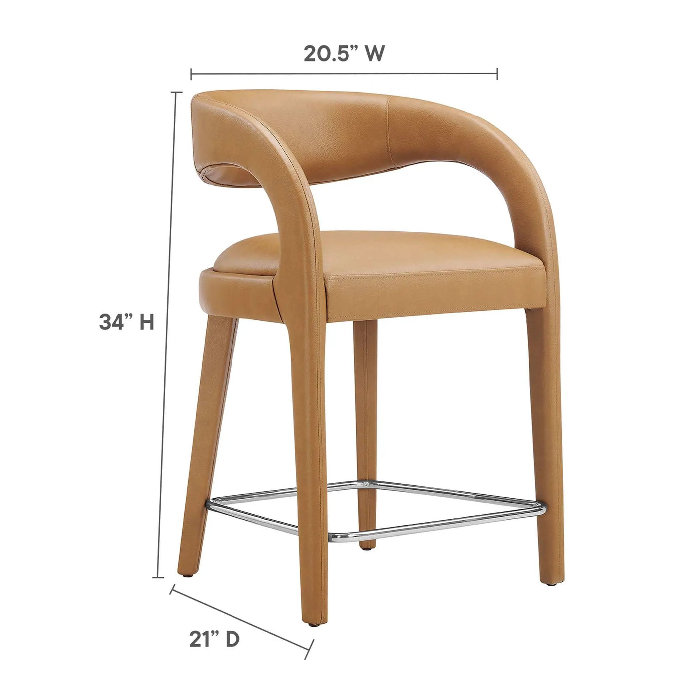 Pinnacle Vegan Leather Counter Stool Set of 2 by Modway by HouseOfZazla