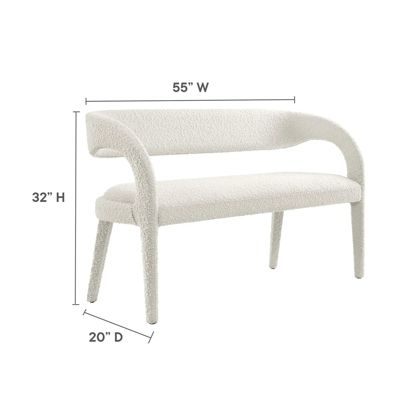 Pinnacle Boucle Fabric Accent Bench by Modway by HouseOfZazla