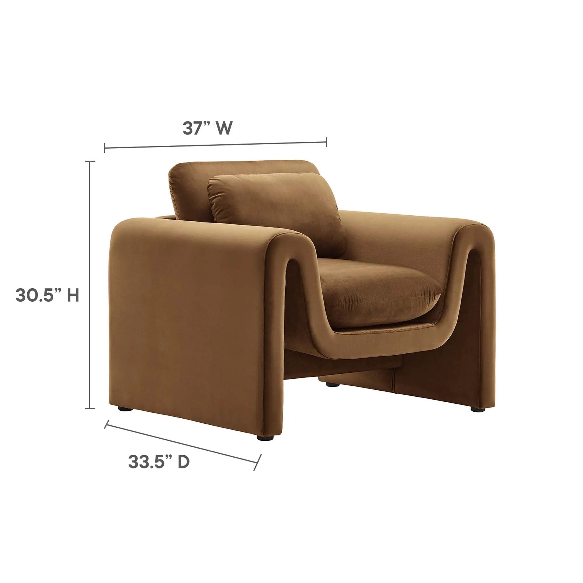 Waverly Performance Velvet Armchair by Modway by HouseOfZazla