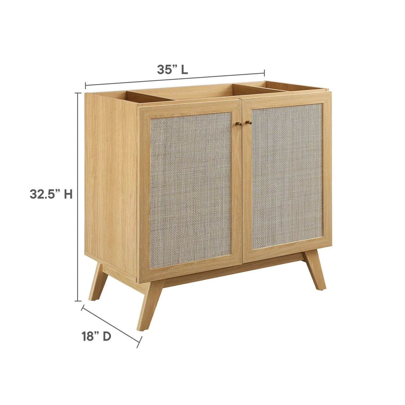 Soma 36" Bathroom Vanity Cabinet with Rattan Doors by HouseOfZazla