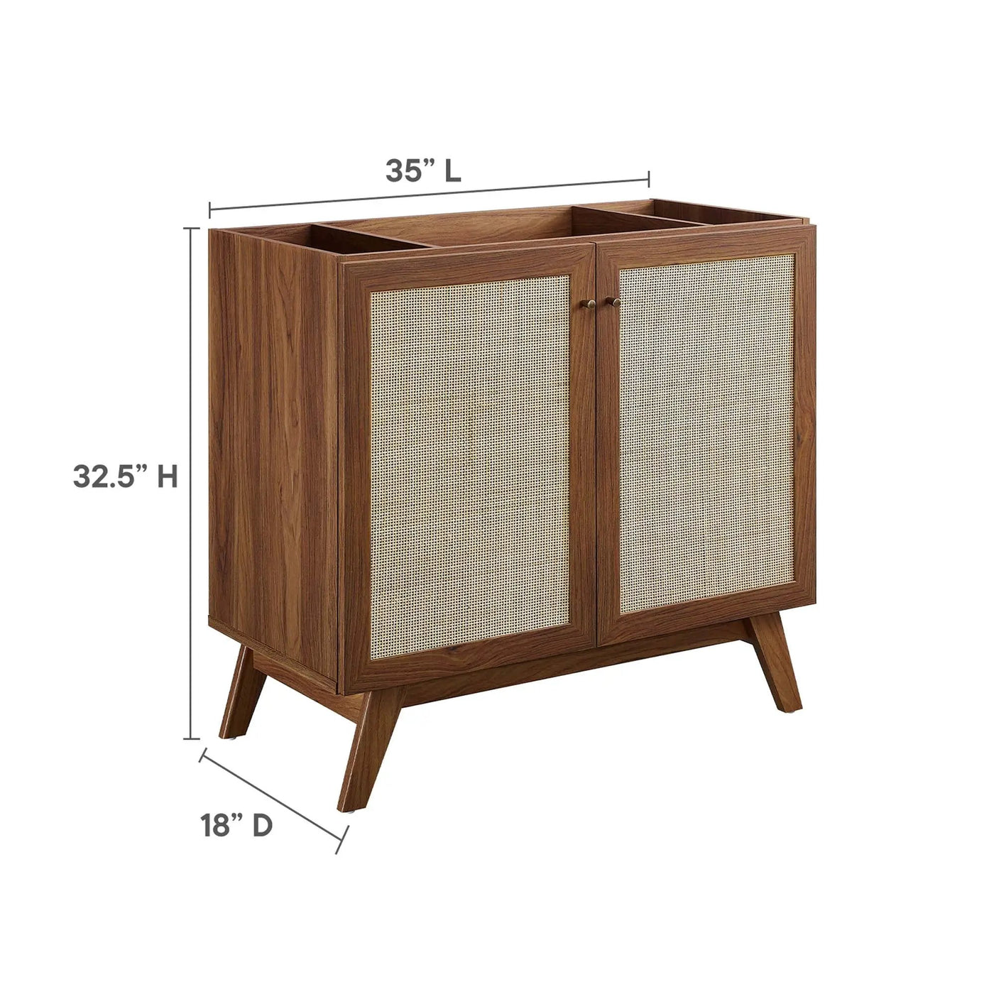 Soma 36" Bathroom Vanity Cabinet with Rattan Doors by HouseOfZazla