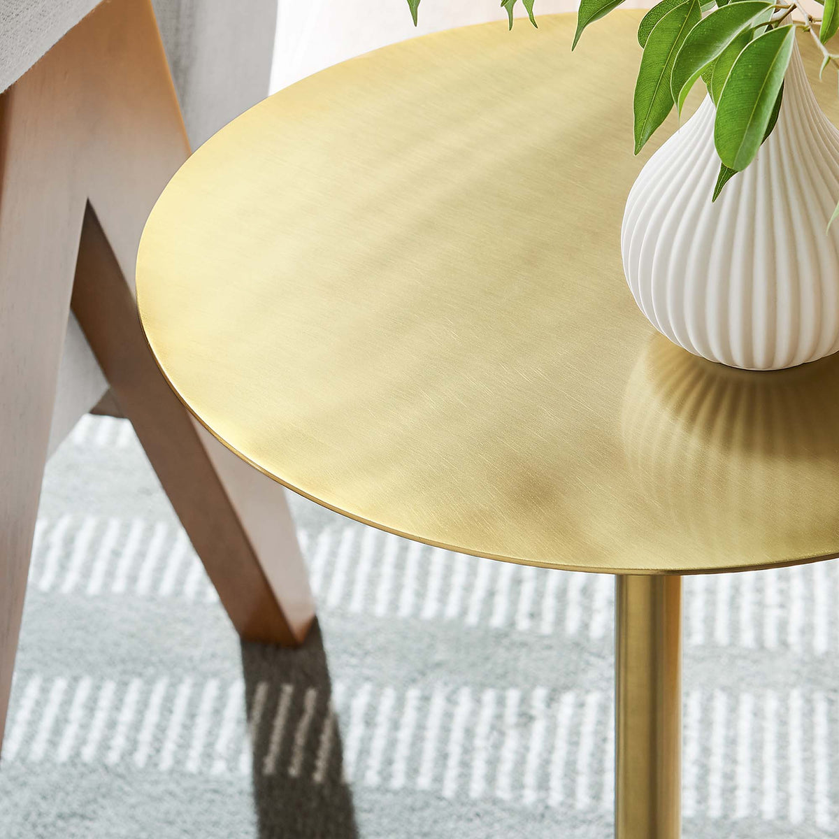 Aliza Round White Marble Side Table by Modway, photo 20 of 30
