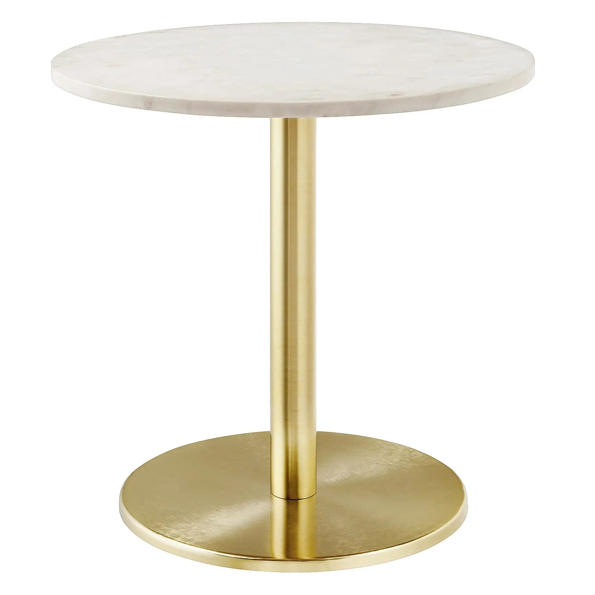 Viva Round White Marble Side Table by Modway by HouseOfZazla