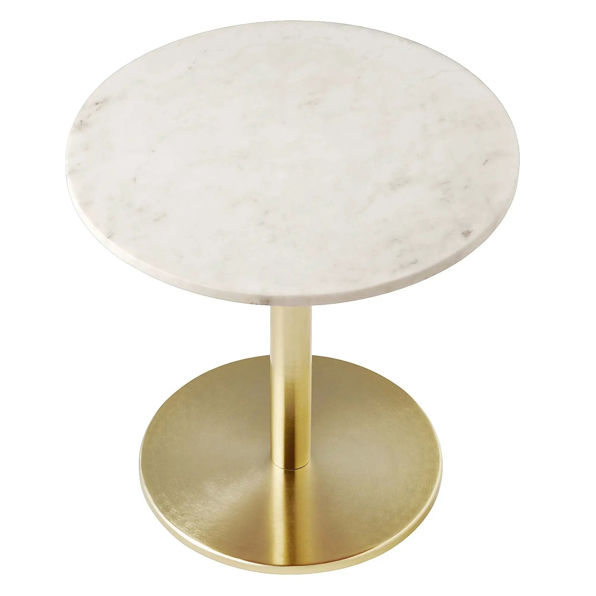 Viva Round White Marble Side Table by Modway by HouseOfZazla
