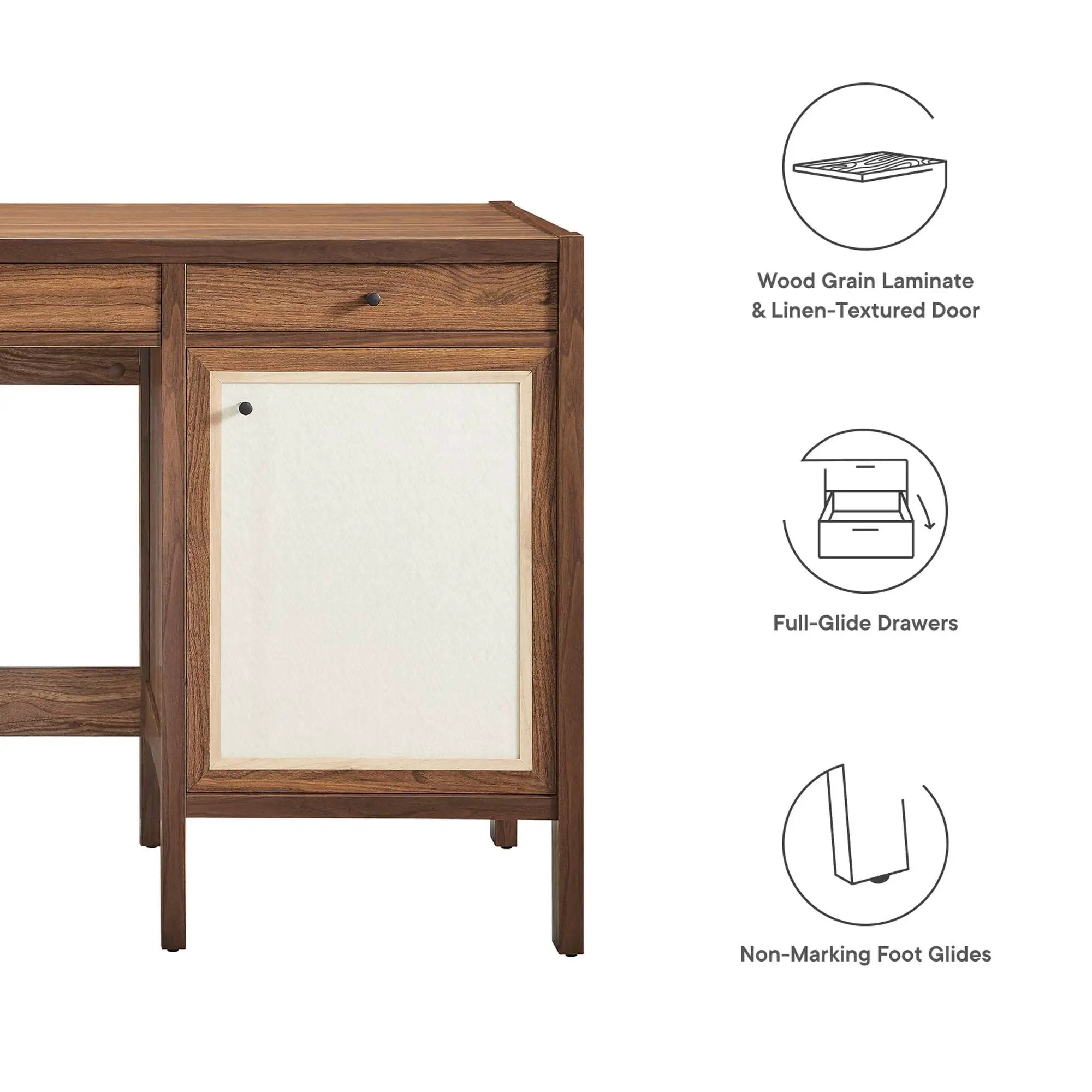 Capri 49" Wood Grain Office Desk by Modway by HouseOfZazla