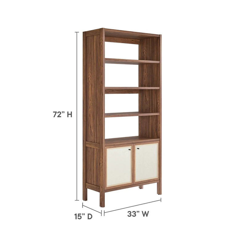 Capri 4-Shelf Wood Grain Bookcase by Modway by HouseOfZazla