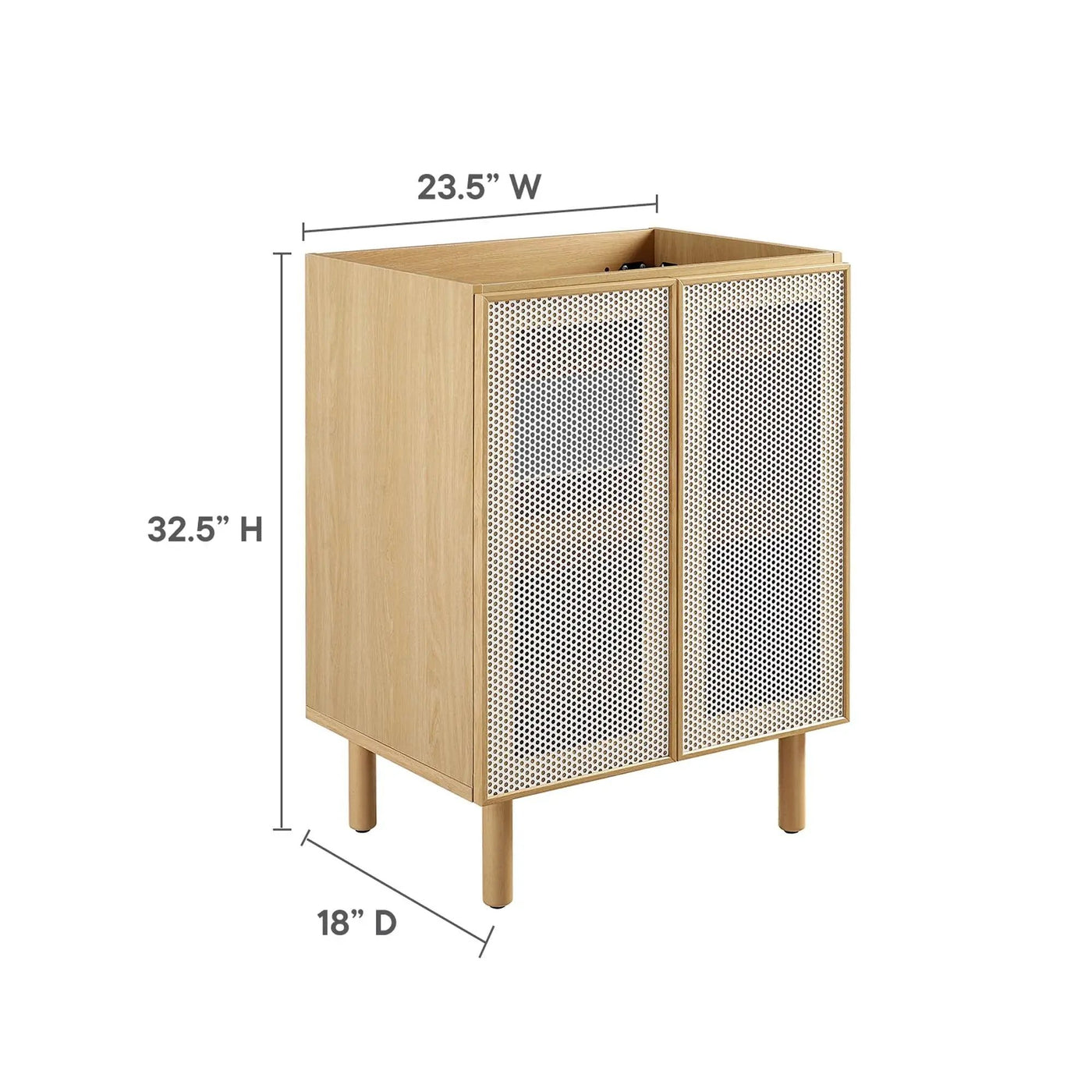 Calla 24" Perforated Metal Bathroom Vanity Cabinet by HouseOfZazla