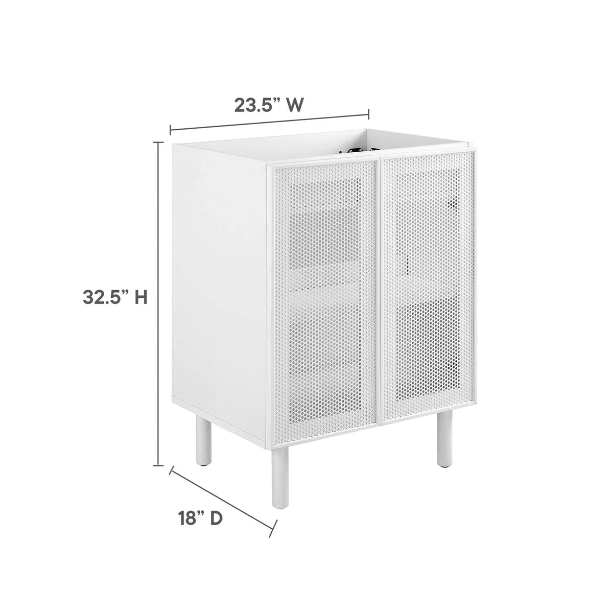 Calla 24" Perforated Metal Bathroom Vanity Cabinet by HouseOfZazla