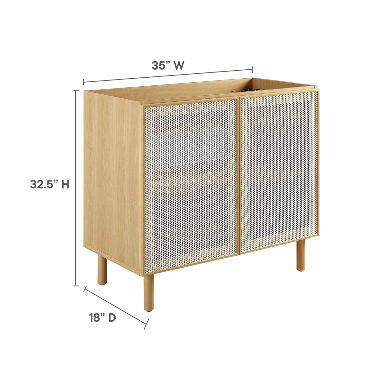 Calla 36" Perforated Metal Bathroom Vanity Cabinet by Modway by HouseOfZazla