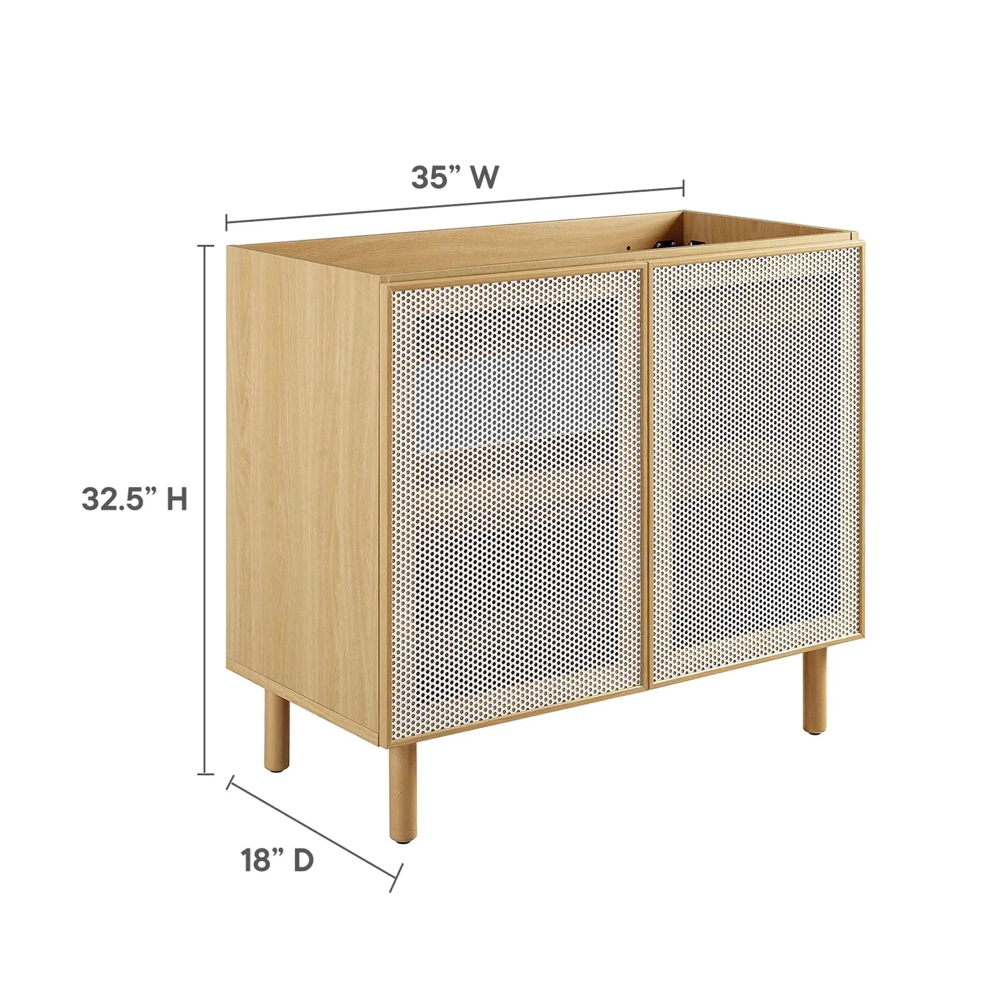 Calla 36" Perforated Metal Bathroom Vanity Cabinet by Modway by HouseOfZazla