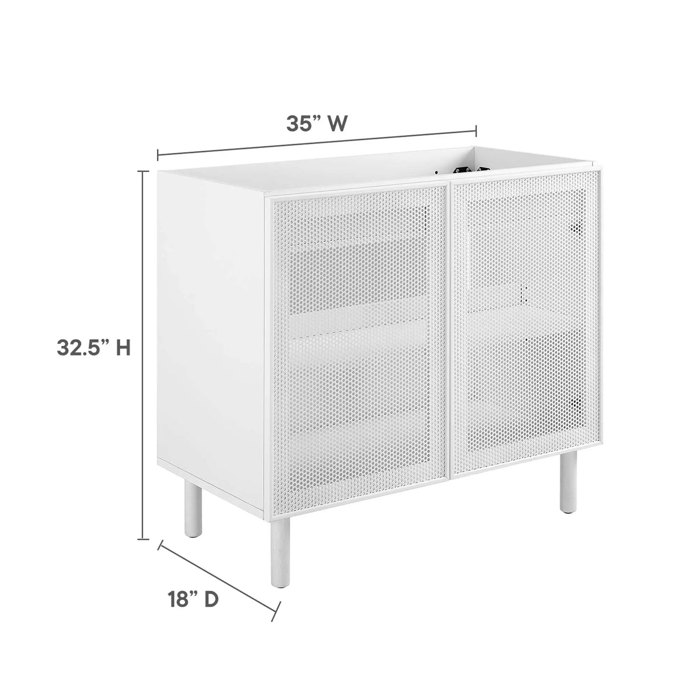 Calla 36" Perforated Metal Bathroom Vanity Cabinet by Modway by HouseOfZazla