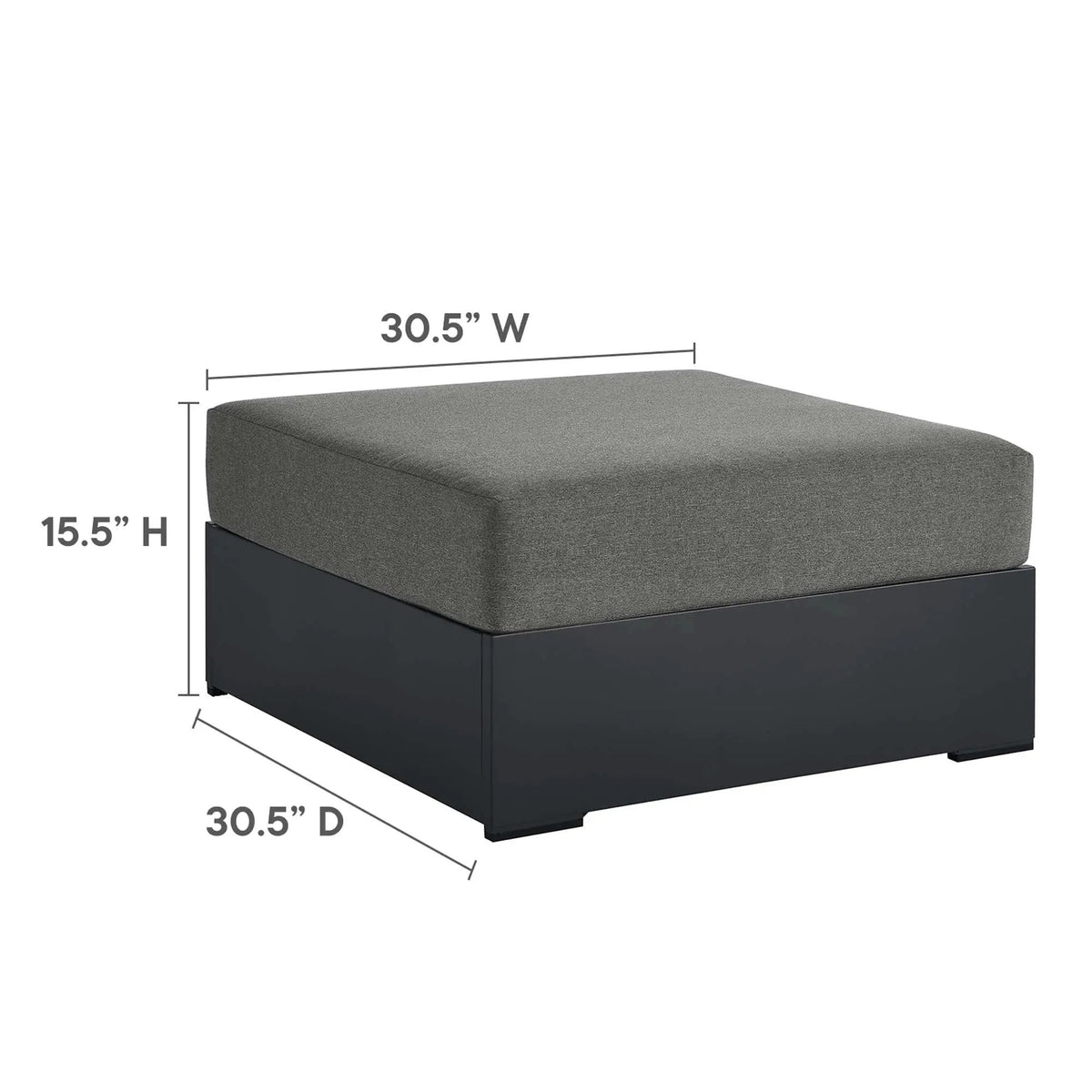 Tahoe Outdoor Patio Powder-Coated Aluminum Ottoman by Modway by HouseOfZazla