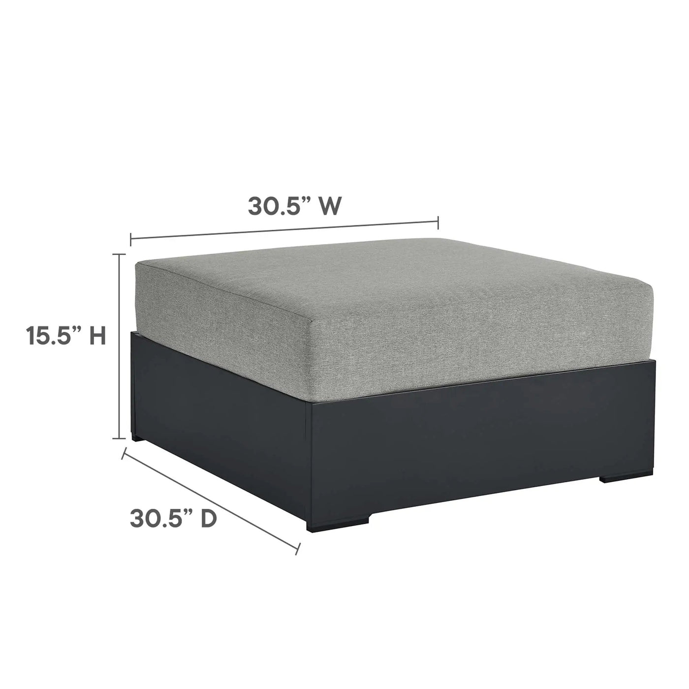 Tahoe Outdoor Patio Powder-Coated Aluminum Ottoman by Modway by HouseOfZazla