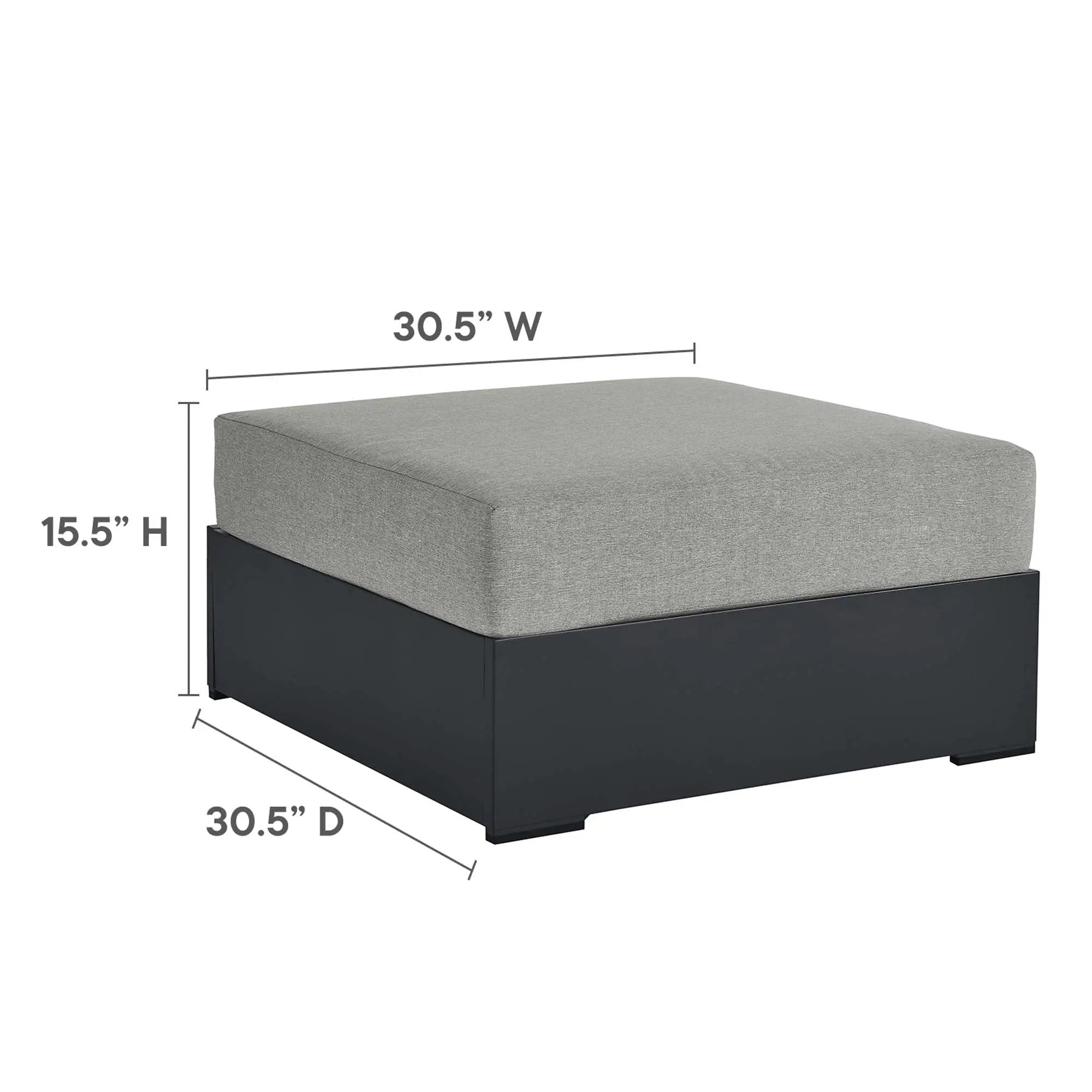 Tahoe Outdoor Patio Powder-Coated Aluminum Ottoman by Modway by HouseOfZazla