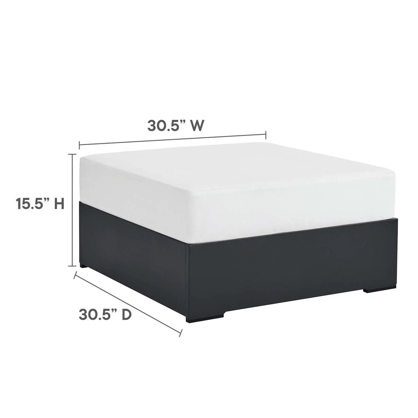Tahoe Outdoor Patio Powder-Coated Aluminum Ottoman by Modway by HouseOfZazla