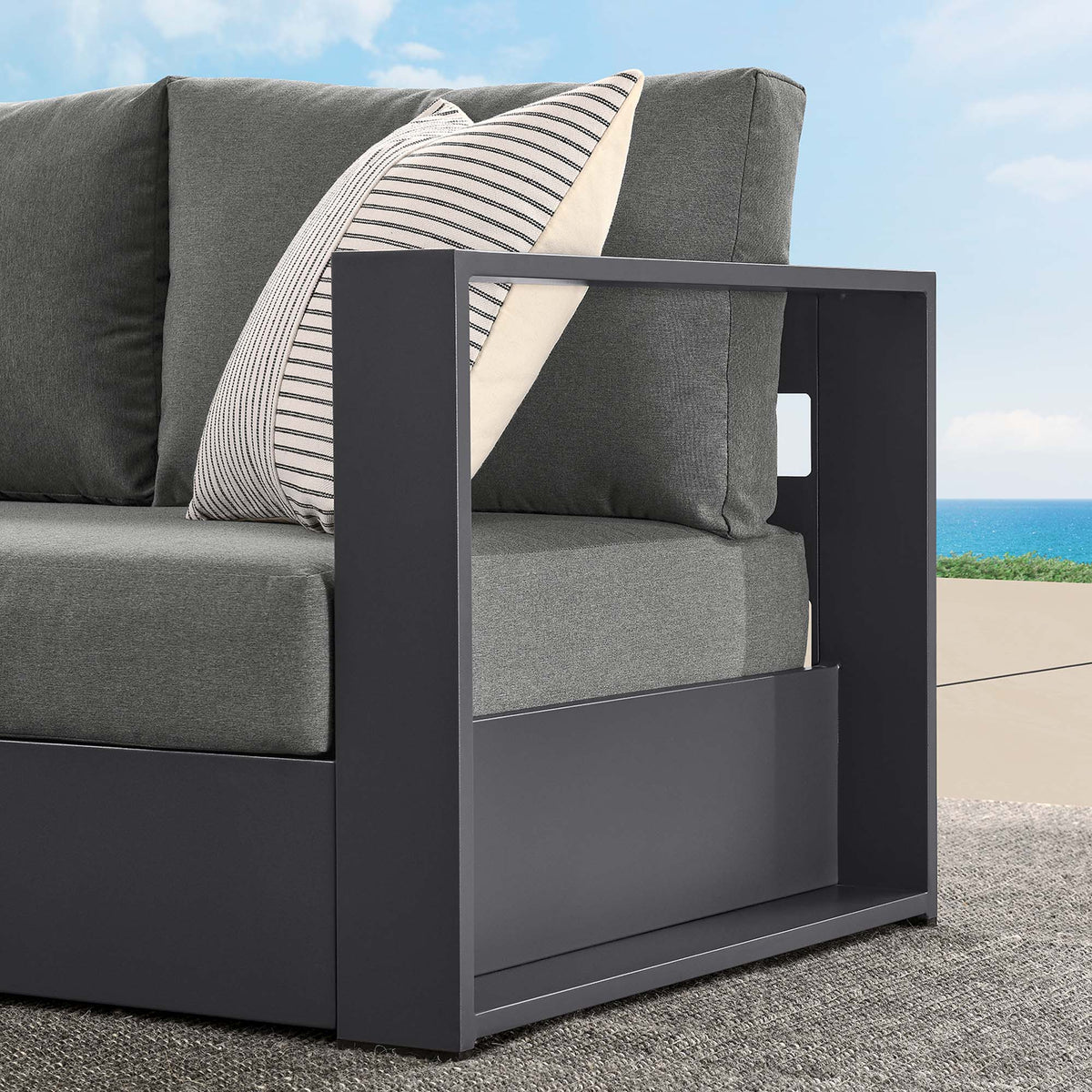 Tahoe Outdoor Patio Powder-Coated Aluminum Modular Right-Facing Loveseat by Modway, photo 9 of 27