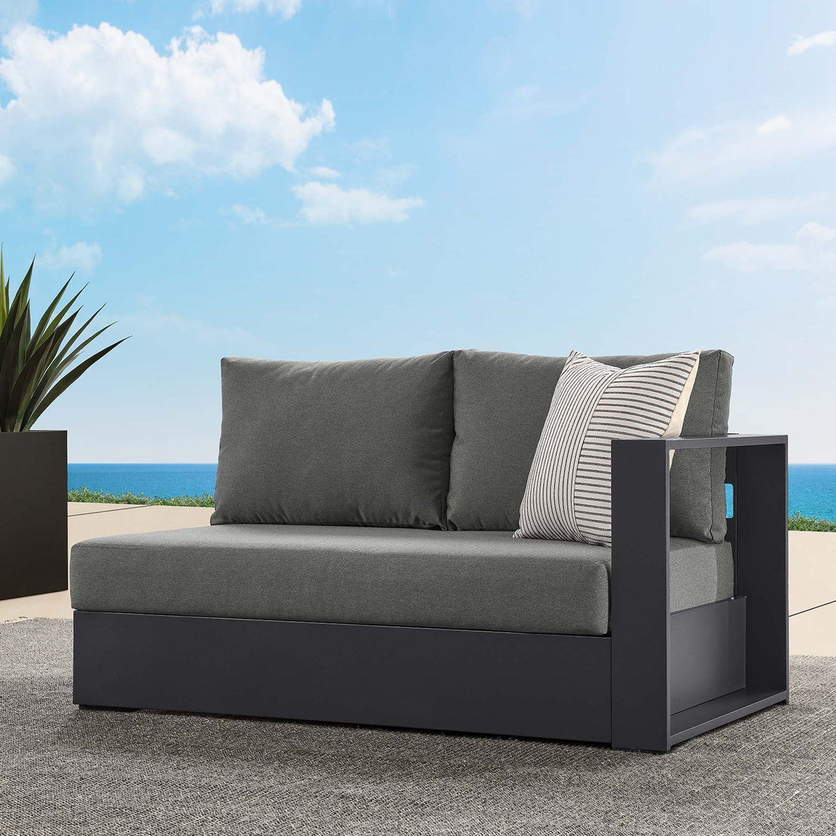 Tahoe Outdoor Patio Powder-Coated Aluminum Modular Right-Facing Loveseat by Modway, photo 8 of 27