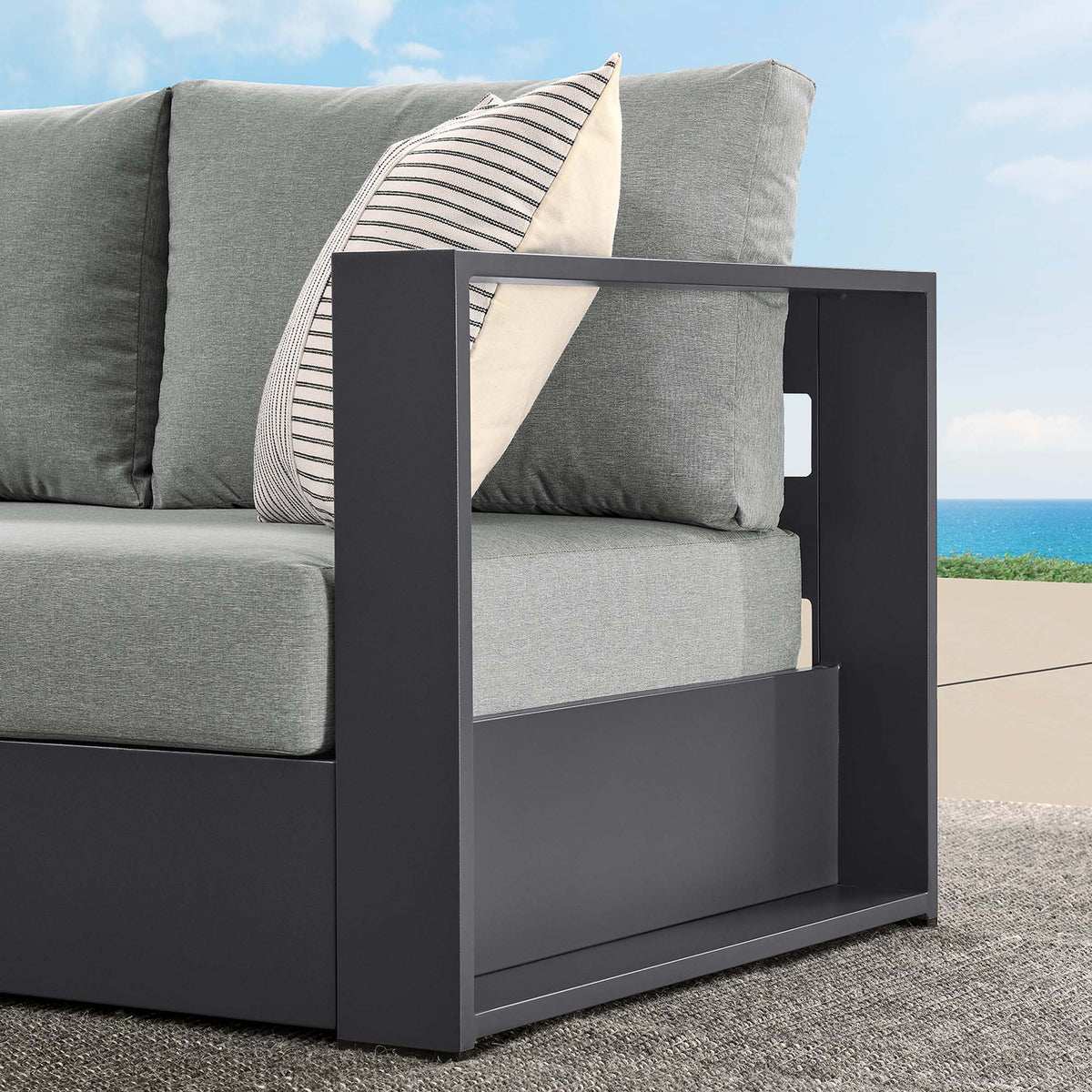 Tahoe Outdoor Patio Powder-Coated Aluminum Modular Right-Facing Loveseat by Modway, photo 18 of 27