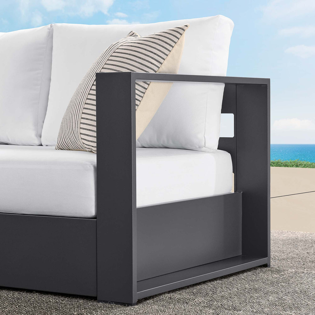 Tahoe Outdoor Patio Powder-Coated Aluminum Modular Right-Facing Loveseat by Modway, photo 26 of 27