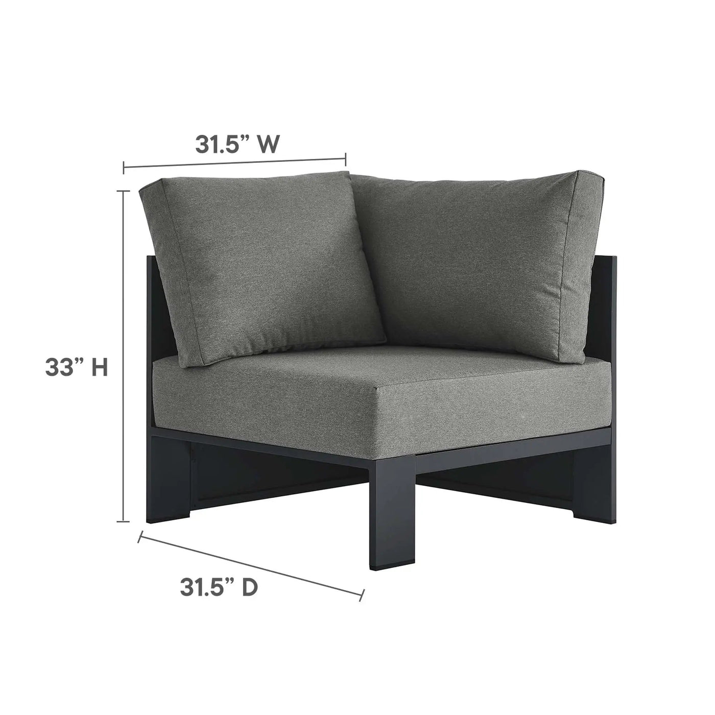 Tahoe Outdoor Patio Powder-Coated Aluminum Modular Corner Chair by Modway by HouseOfZazla