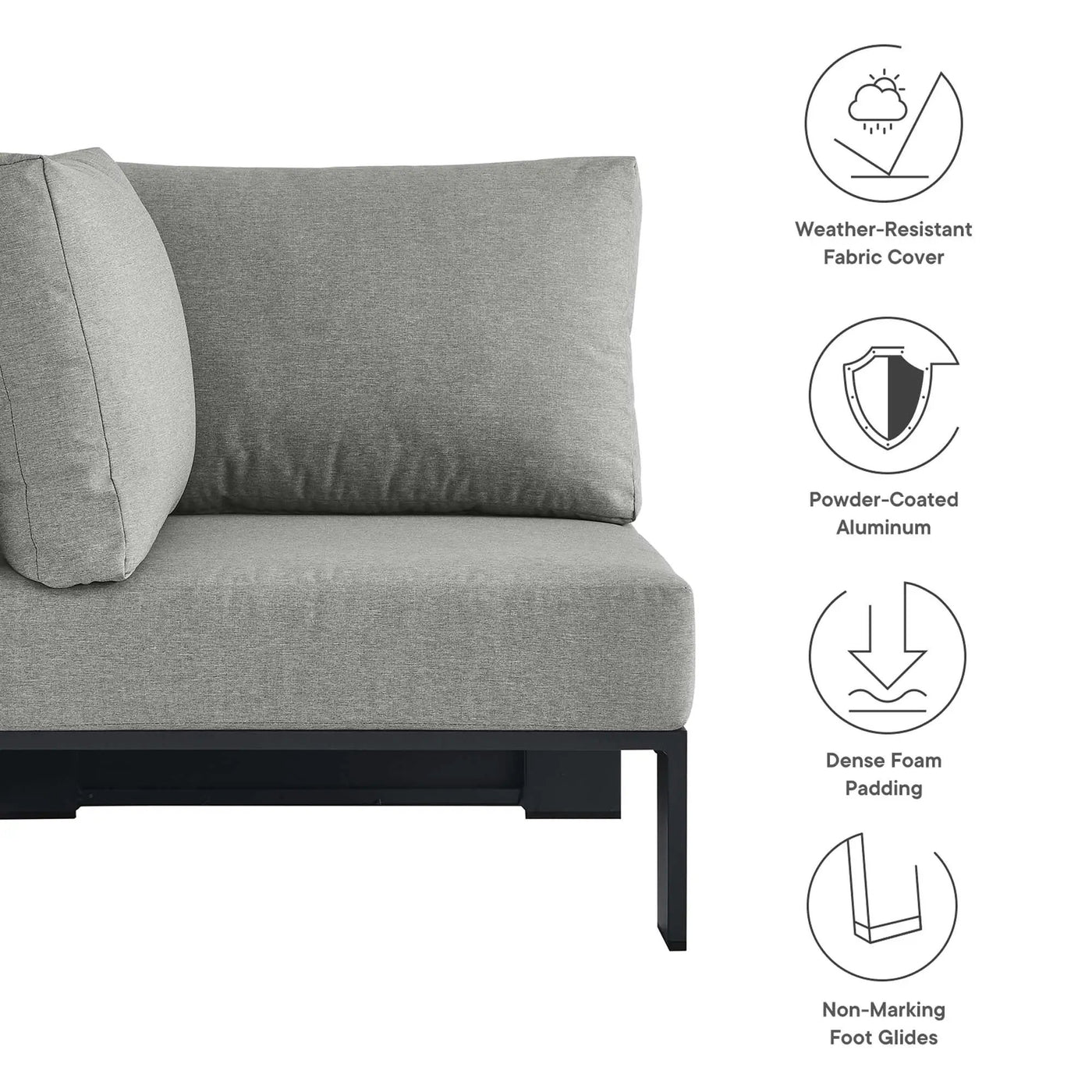 Tahoe Outdoor Patio Powder-Coated Aluminum Modular Corner Chair by Modway by HouseOfZazla
