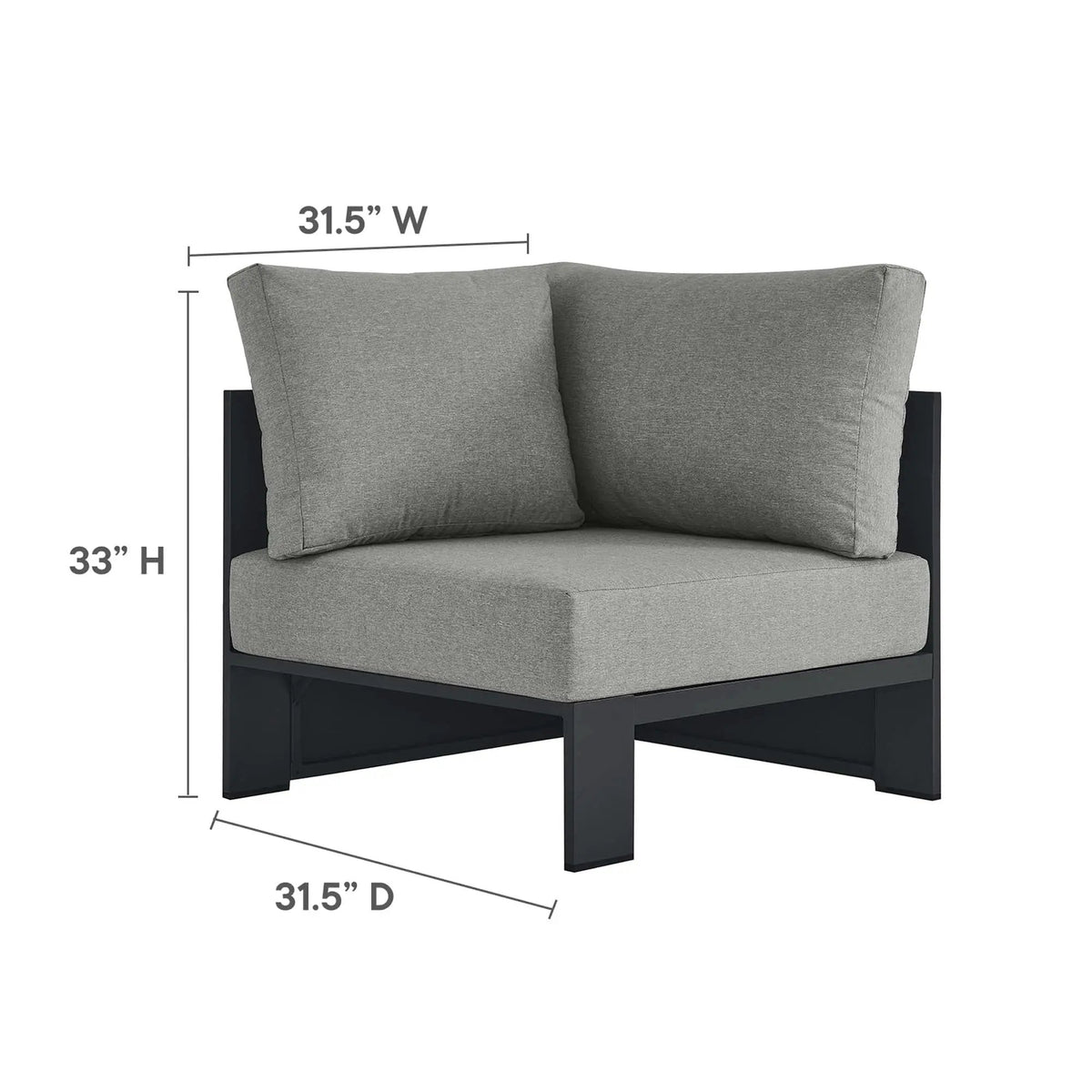Tahoe Outdoor Patio Powder-Coated Aluminum Modular Corner Chair by Modway by HouseOfZazla