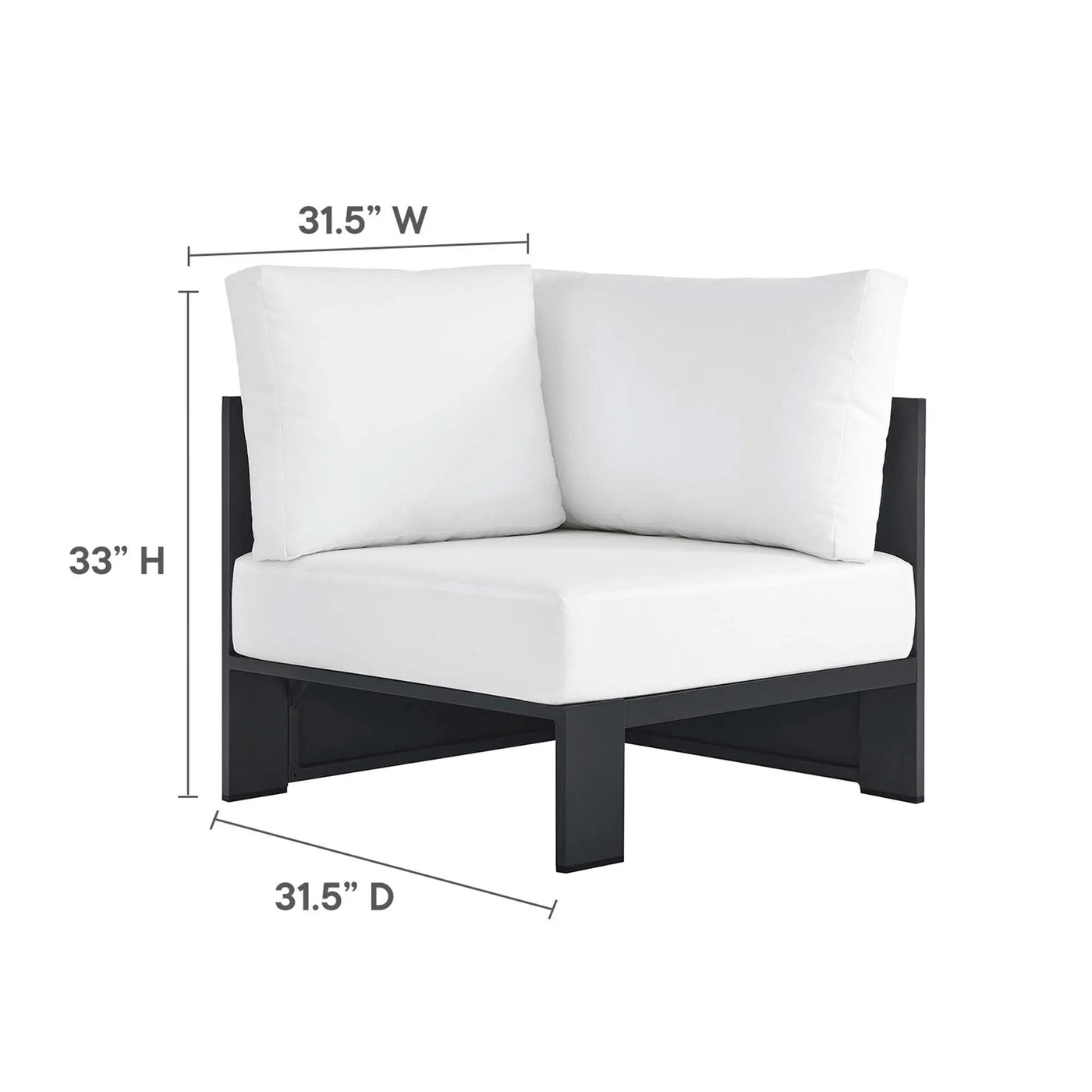 Tahoe Outdoor Patio Powder-Coated Aluminum Modular Corner Chair by Modway by HouseOfZazla