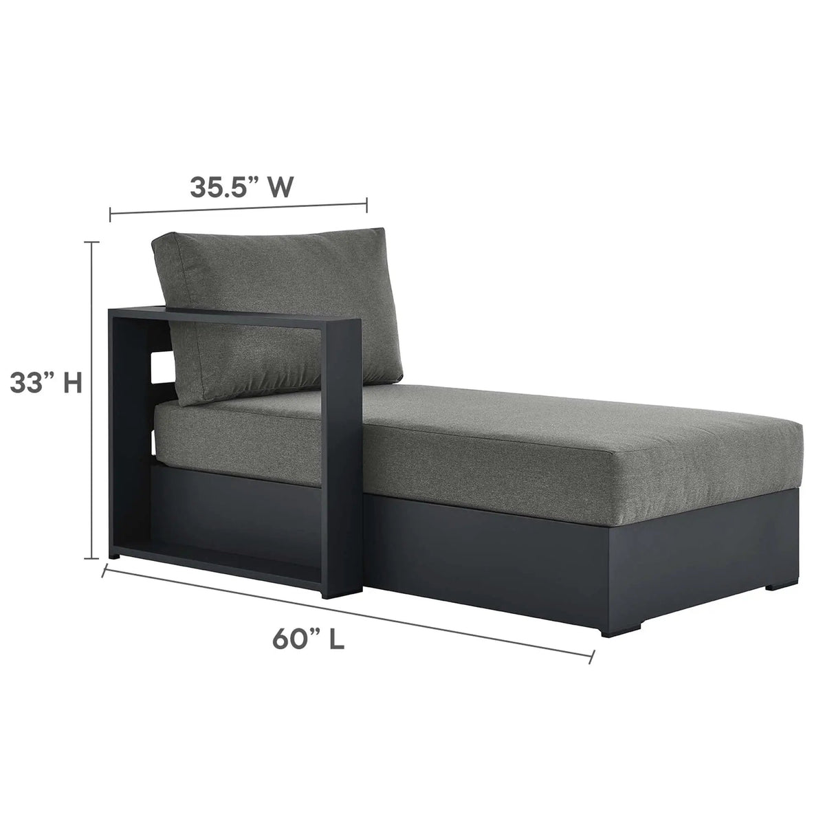 Tahoe Outdoor Patio Powder-Coated Aluminum Left-Facing Chaise Lounge by HouseOfZazla