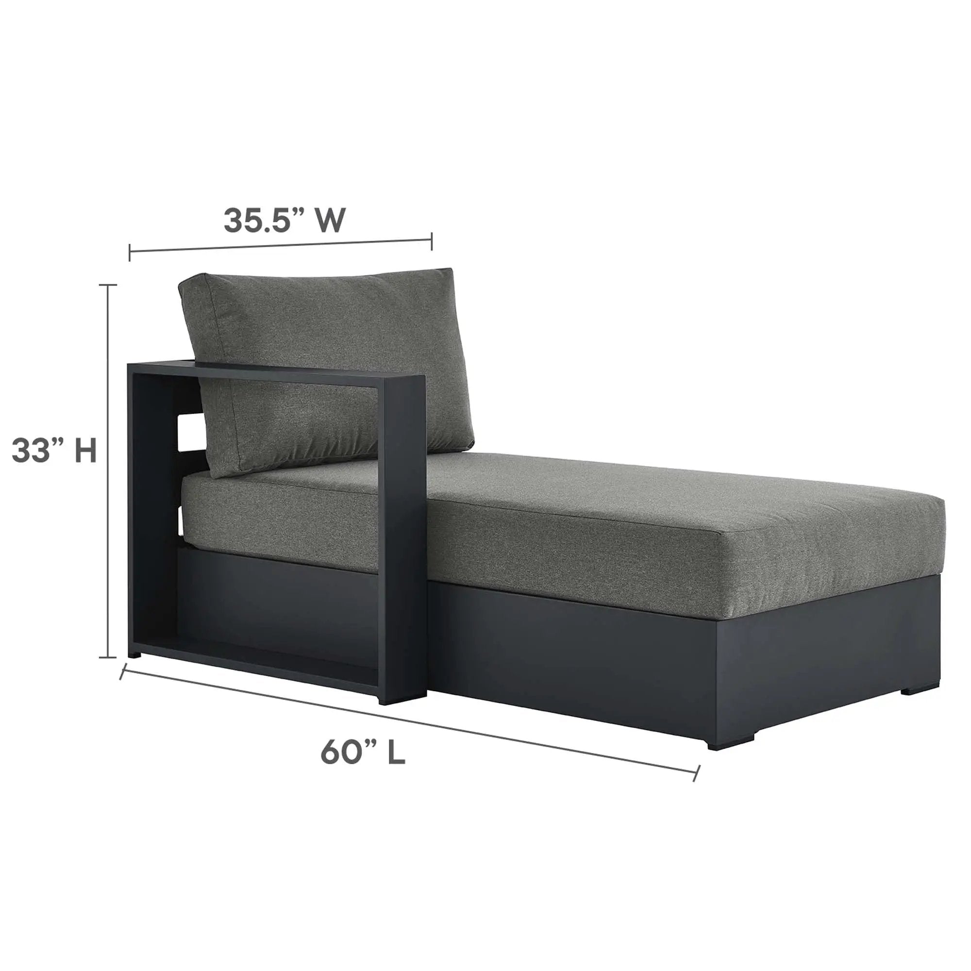 Tahoe Outdoor Patio Powder-Coated Aluminum Left-Facing Chaise Lounge by HouseOfZazla