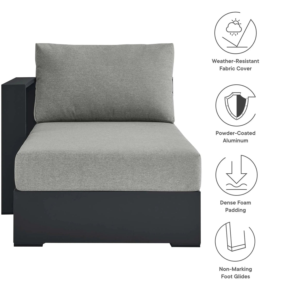 Tahoe Outdoor Patio Powder-Coated Aluminum Left-Facing Chaise Lounge by HouseOfZazla