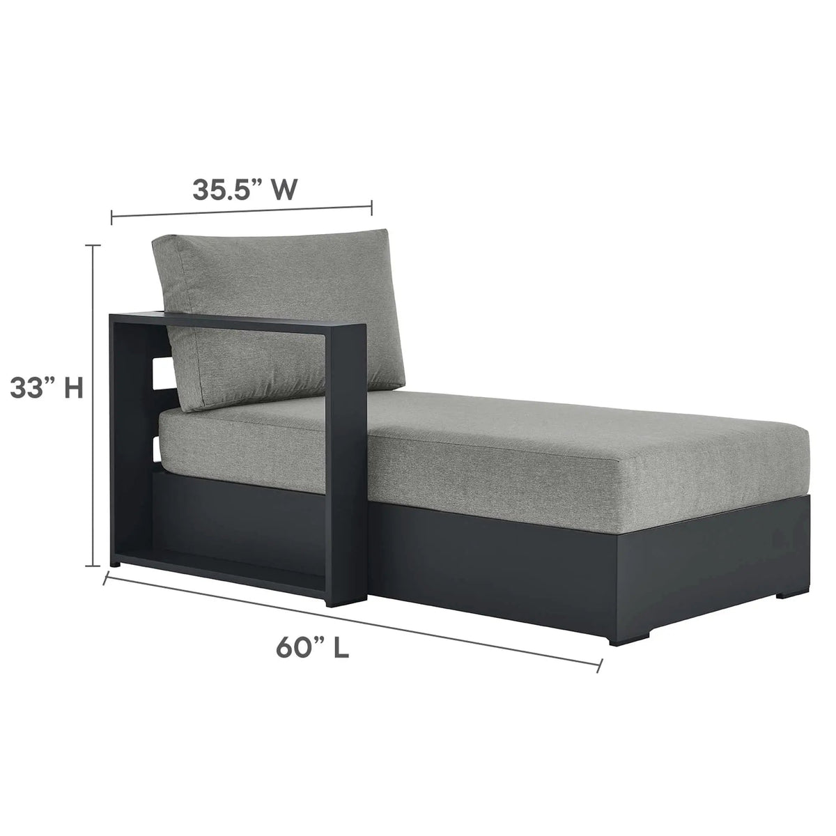 Tahoe Outdoor Patio Powder-Coated Aluminum Left-Facing Chaise Lounge by HouseOfZazla
