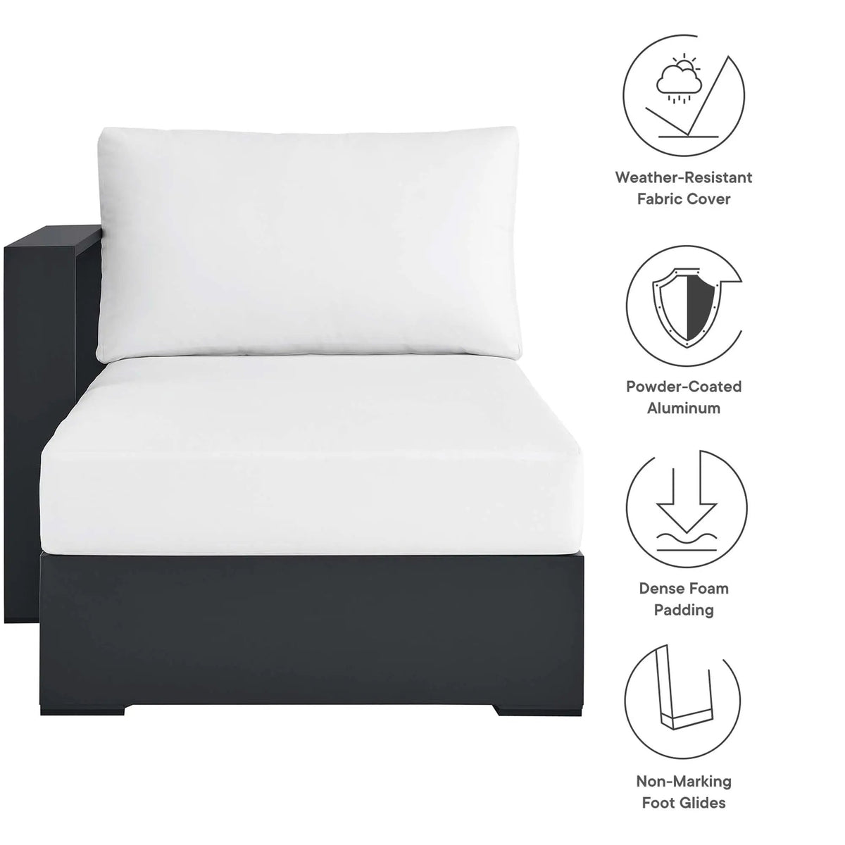 Tahoe Outdoor Patio Powder-Coated Aluminum Left-Facing Chaise Lounge by HouseOfZazla